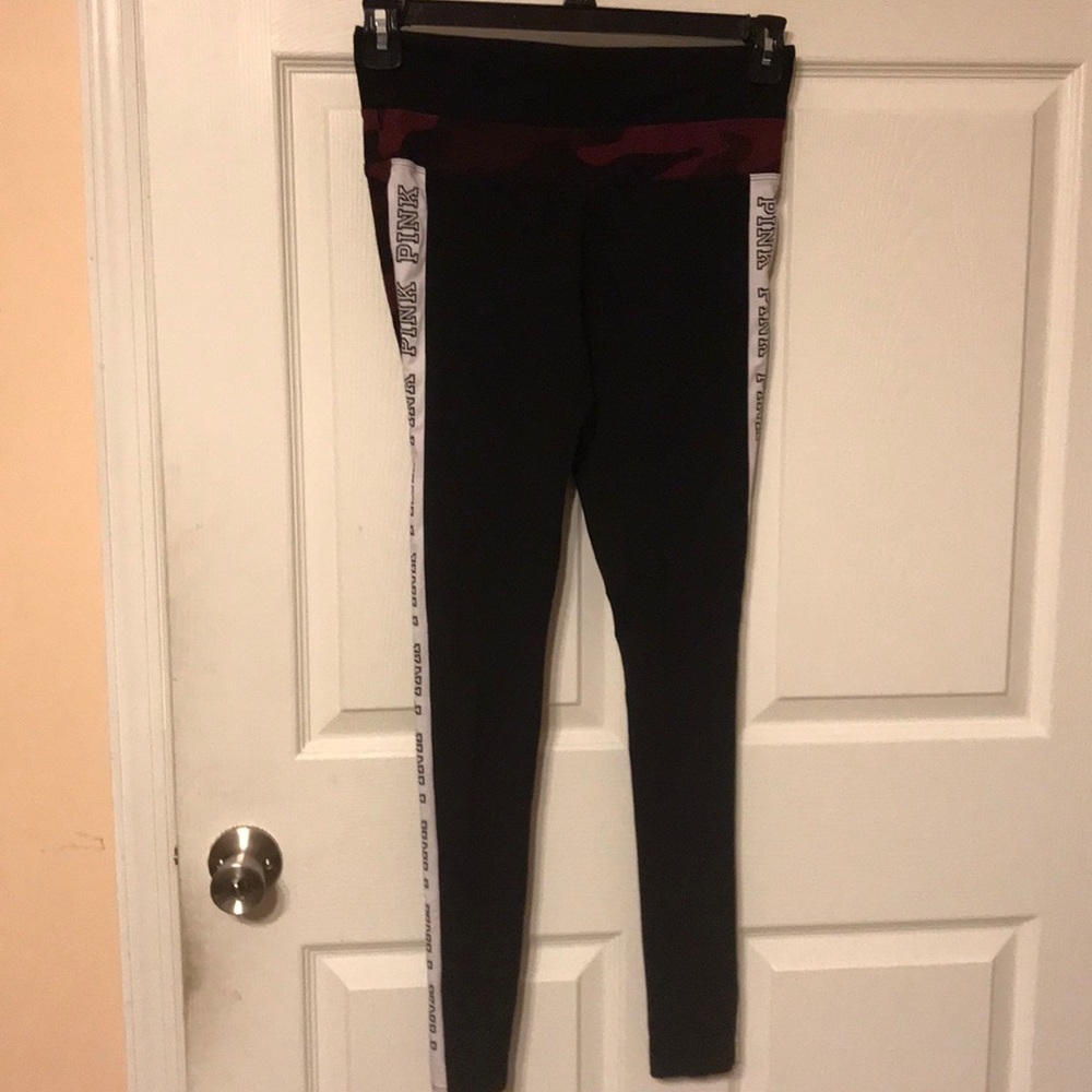 Pink Victoria secret yoga leggings black/white S M